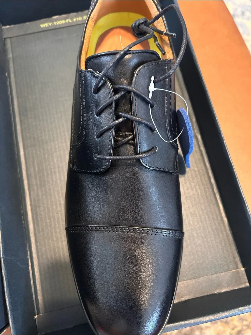 Florsheim Black Cap-Toe Leather Derbys